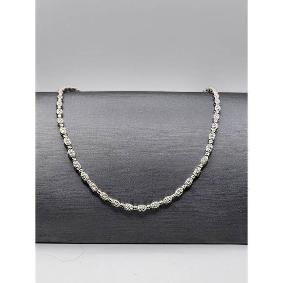 Sterling Silver 1/2ct TDW Diamond Tennis Necklace 17" - Picture 2 of 6